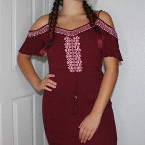 Red/Maroon maxi dress